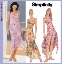5559 STRAPPY SLIP DRESS 4 LENGTHS,SHAWL PATTERN 6-12